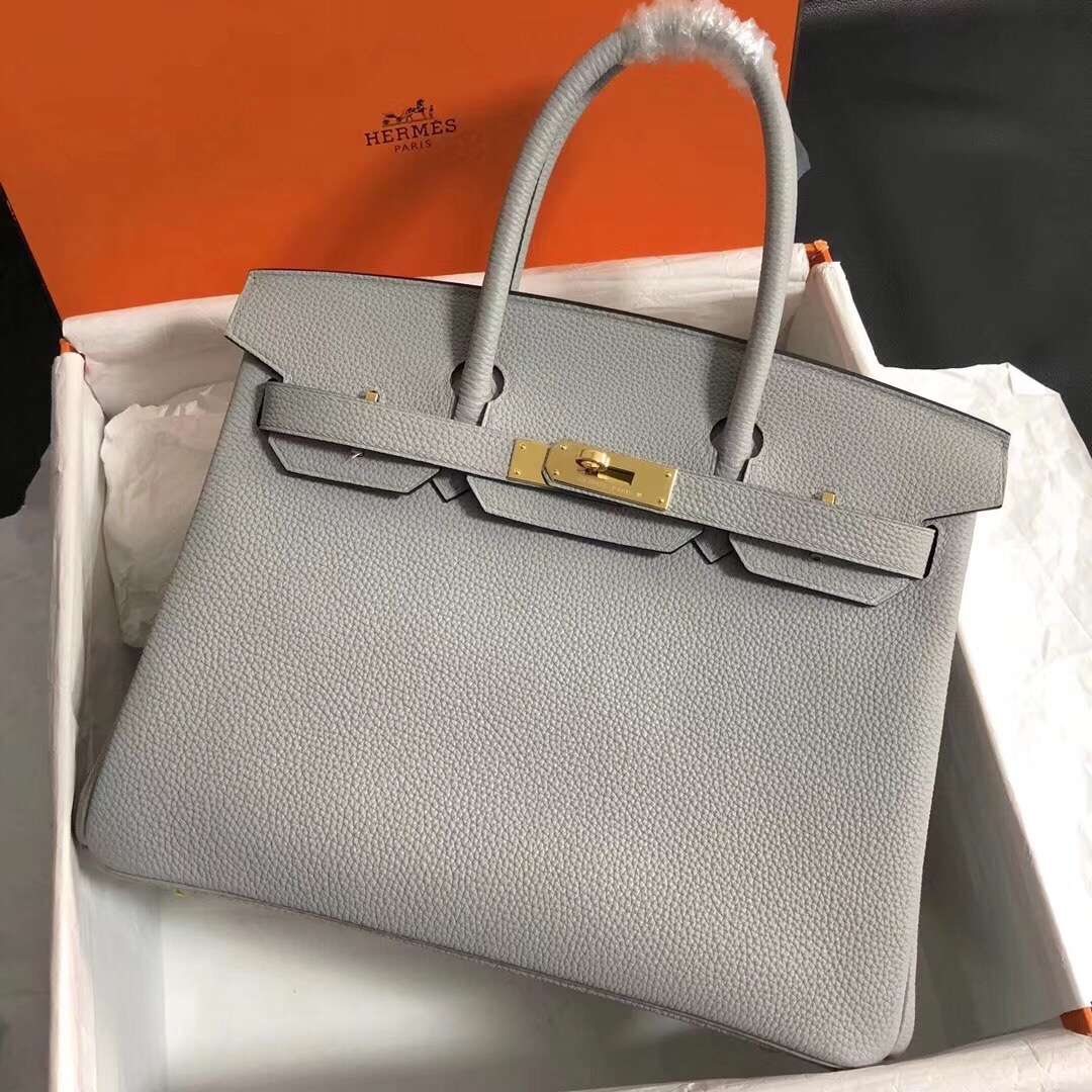 Hermes Birkin 35CM Togo Leather Handbag Grey